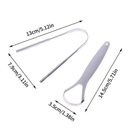 2PCS Steel Tongue Scraper